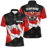 Maxcorners Waving Canada Flag Darts Jersey Customized Name, Team Name 3D Polo Shirt