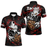 Maxcorners Personalized Wolf Lightning Darts Polo Shirt Custom Dart Shirts For Men And Women Darts Jerseys |Red