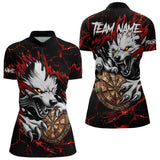 Maxcorners Personalized Wolf Lightning Darts Polo Shirt Custom Dart Shirts For Men And Women Darts Jerseys |Red