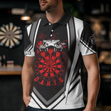 Maxcorners Personalized Black White Cobra Snake Dart Shirts For Men Custom Team Outfit Darts Jerseys | Red