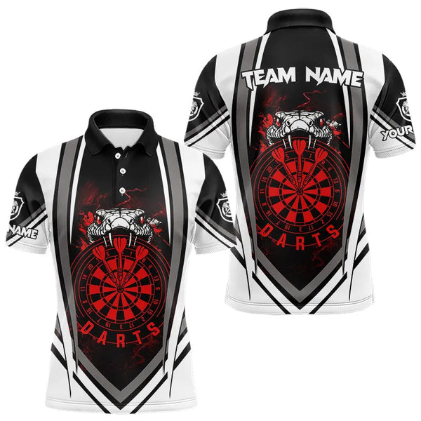 Maxcorners Personalized Black White Cobra Snake Dart Shirts For Men Custom Team Outfit Darts Jerseys | Red