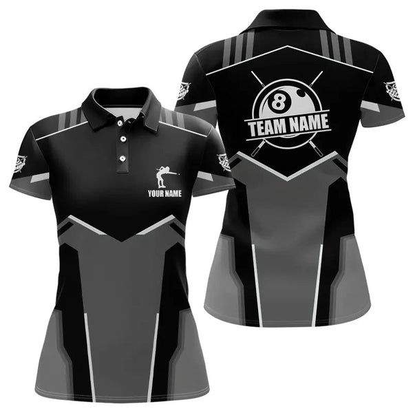 Maxcorners Billiard Jerseys For Men Custom Polo & Quarter-Zip Billiard Shirts, Team Pooler Short Sleeve |White