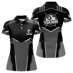 Maxcorners Billiard Jerseys For Men Custom Polo & Quarter-Zip Billiard Shirts, Team Pooler Short Sleeve |White