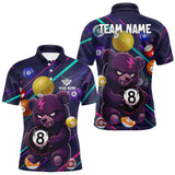 Maxcorners Personalized Funny Bear 8 Ball Billiard Shirt For Men Custom Billiard Jersey, Pool Team Shirts TU1011