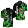 Maxcorners 3D Billiard Balls Fire Flame Custom Pool Shirts For Men, Billiard League Team Jerseys | Green LM133