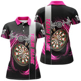 Maxcorners Pink Swirl Dartboard Heartbeat Line Darts Jersey Customized Name, Team Name 3D Shirt Unisex