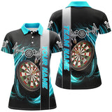 Maxcorners Cyan Swirl Dartboard Heartbeat Line Darts Jersey Customized Name, Team Name 3D Shirt Unisex