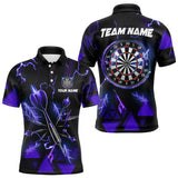 Maxcorners Blue Darts Arrow Thunder Lightning Dart Shirts For Men Custom Dart Team Jerseys Polo & 1/4 Zip
