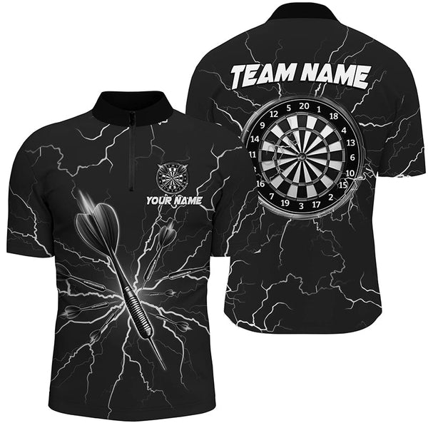 Maxcorners Black Darts Thunder Lightning Darts Jersey Customized Name, Team Name 3D Shirt Unisex