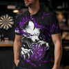 Maxcorners Personalized Wolf Lightning Darts Polo & Quarter Zip Custom Dart Shirts For Men Darts Jersey |Purple