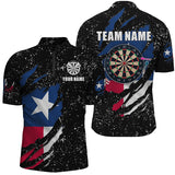 MaxCorners Dart Retro Us Flag Customized Name And Team Name 3D Polo Shirt For Men