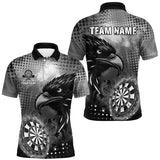 MaxCorners Dart Grey Fire Eagle Customized Name, Team Name 3D Polo Shirt Unisex