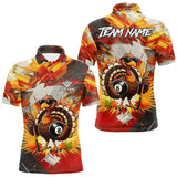 Maxcorners Personalized Funny Turkey 8 Ball Billiard Shirt For Men Custom Thanksgiving Pool Team Jersey MT1810