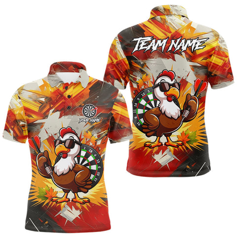 Maxcorners Personalized Funny Turkey Dartboard Shirt For Men Custom Thanksgving Darts Jersey, Darts Gift MT1810