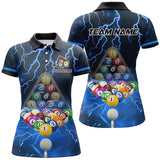 Maxcorners Blue Thunder Lightning Storm Billiard Jersey Customized Name, Team Name 3D Shirt Unisex