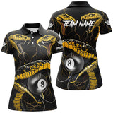 Maxcorners Yellow Black Funny Snakes 8 Ball Pool Custom Billiard Shirts, Unique Billiard Jerseys Apparel