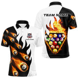 Maxcorners Flaming 8 Ball Pool Billiard Shirts For Men Custom Fire Billiard Team Shirts, Billiard Jerseys