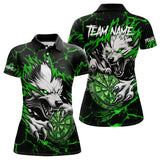 Maxcorners Personalized Wolf Lightning Darts Polo & Quarter Zip Custom Dart Shirts For Men Darts Jersey |Green