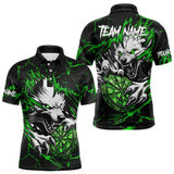 Maxcorners Personalized Wolf Lightning Darts Polo & Quarter Zip Custom Dart Shirts For Men Darts Jersey |Green