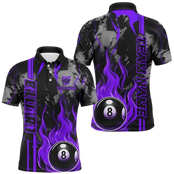 Maxcorners Personalized Flame 8 Ball Billiard Shirts Best Billiard Team Shirts, Pool Jerseys | Purrple