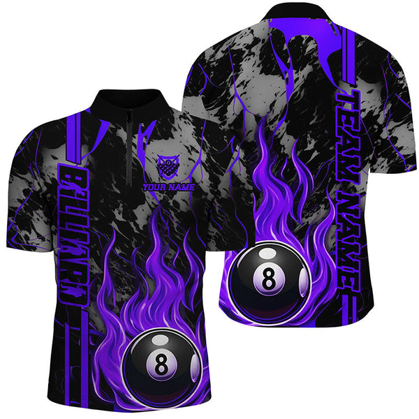 Maxcorners Personalized Flame 8 Ball Billiard Shirts Best Billiard Team Shirts, Pool Jerseys | Purrple