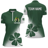 Maxcorners St Patrick'S Day Green Clover Custom Men Billiard Polo Shirts, Patrick Day Lucky Billiard Shirts