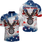 Maxcorners Personalized American Flag Eagle Dart Shirts For Men Custom Pride Patriotic Team Dart Jerseys