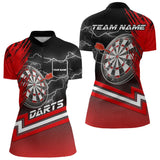 Maxcorners Black And Red Darts Shirts For Men Custom Lightning Dart Polo & Quarter Zip, Cool Dart Team Jerseys
