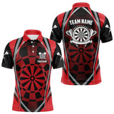 Maxcorners Personalized Black And Red Dartboard Pattern Dart Shirts For Men Custom Dart Jerseys Team Uniform
