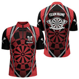 Maxcorners Personalized Black And Red Dartboard Pattern Dart Shirts For Men Custom Dart Jerseys Team Uniform