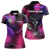 Maxcorners Personalized Pink Thunder Lightning Tornado Custom Funny Dart Shirts For Men, Cool Dart Team Jersey