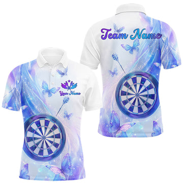 Maxcorners Custom Holographic Pastel Butterfly Darts Shirt For Men, Darts Jersey Polo & 1/4 Zip, Darts GiftsMaxcorners Custom Holographic Pastel Butterfly Darts Shirt For Men, Darts Jersey Polo & 1/4 Zip, Darts Gifts LM0510