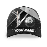 Maxcorners Billiard 8 Ball Pool Black Personalized Name 3D Cap