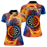 Maxcorners Personalized Dartboard Water Fire Custom Thunder Lightning Dart Shirts For Men, Darts Team Jerseys