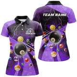 Maxcorners 3D Billiard Balls Pool Shirts Customized Purple Lightning Billiard Jerseys Shorts Sleeve