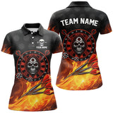 Maxcorners Personalized Skull Best Dart Board 3D Printed Darts Jerseys For Men, Flame Darts Team Shirts |Red