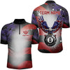 Maxcorners Glowing American Flag Eagle 8 Ball Pool Billiard Shirts For Men Custom Patriotic Billiard Jersey