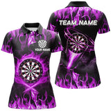 Maxcorners Purple Fire Flame Darts Jersey Customized Name, Team Anme 3D Shirt