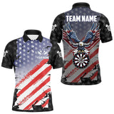 Maxcorners Personalized American Flag Eagle Darts Shirt For Men Custom Patriotic Darts Team Jersey Team MT0111