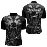 Maxcorners Personalized Snarling Wolf Darts Polo Shirt Custom Dart Shirts For Men And Women Cool Dart Jerseys For Men And Women