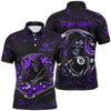 Maxcorners Billiard Purple Funny Death Skeleton 8 BallCustomized Name, Team Name 3D Shirt