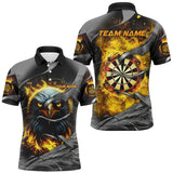 Maxcorners Darts Board Fire Custom Eagle Dart Shirts For Men, 3D Printed Dart League Team Jerseys |Yellow