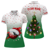 Maxcorners Personalized Funny Christmas Tree Billiard Balls Green 3D Men Polo Shirts, Christmas Shirt Ideas