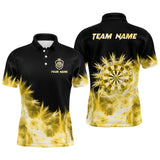 Maxcorners Icy Yellow Light Mens Darts Polo & Quarter Zip Shirts Custom Dart Shirts For Team Darts Jerseys