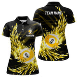 MaxCorners Billiard Yellow Frozen Ice Women Customized Name, Team Name 3D Polo Shirt For Women