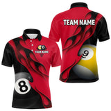 Maxcorners Black And Red Billiard 8 Ball & 9 Ball Pool Shirt For Men Custom Billiard Team Jersey Uniform LM0611