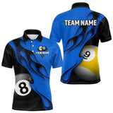 Maxcorners Black And Blue Billiard 8 Ball & 9 Ball Pool Shirt For Men Custom Billiard Team Jersey Uniform LM0611