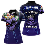 Maxcorners Personalized It Worked In My Head 3D Skull Full Printing Billiards Polo Shirts For Women