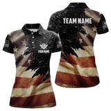 Maxcorners Retro American Flag Patriotic Billiard Jersey Customized Name, Team Name 3D Shirt