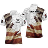 Maxcorners Personalized Retro American Flag Billiard Men Polo Shirts Custom Patriotic Billiard Jerseys Uniform LM154